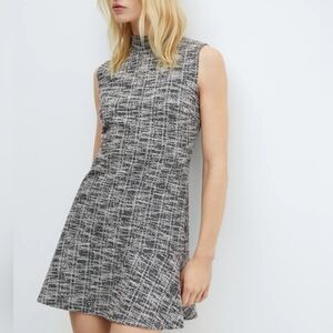 Marbled tweed dress Size 10 By Mango